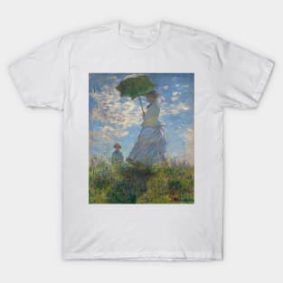 Woman with a Parasol - Madame Monet and Her Son by Claude Monet T-Shirt